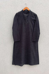 Black Textured Kurta