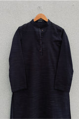 Black Textured Kurta