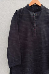 Black Textured Kurta