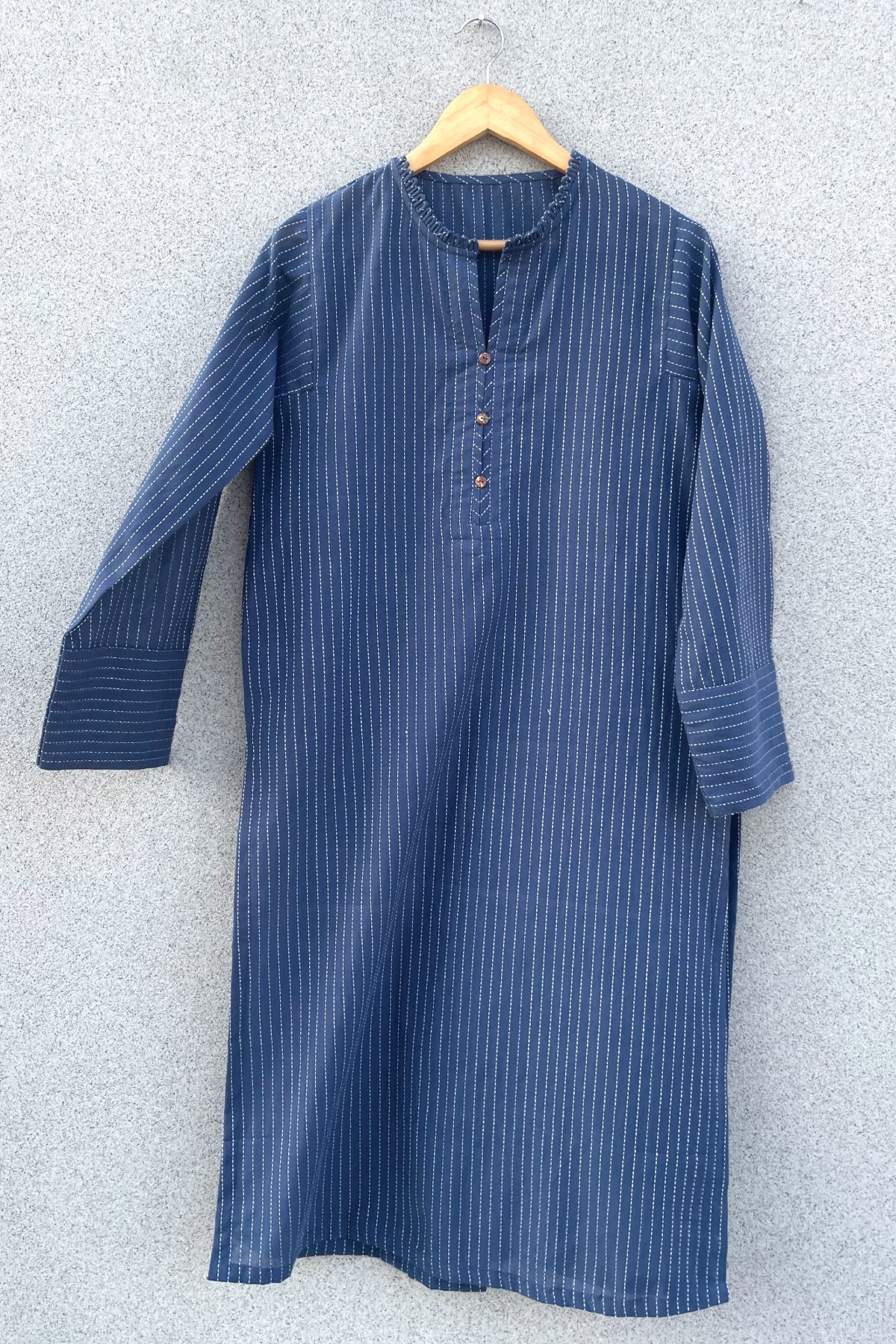 Blue Dobby Kurta