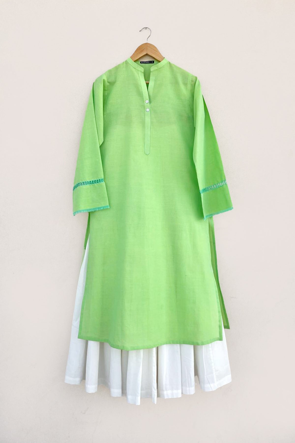 Lime Tarkashi Kurta