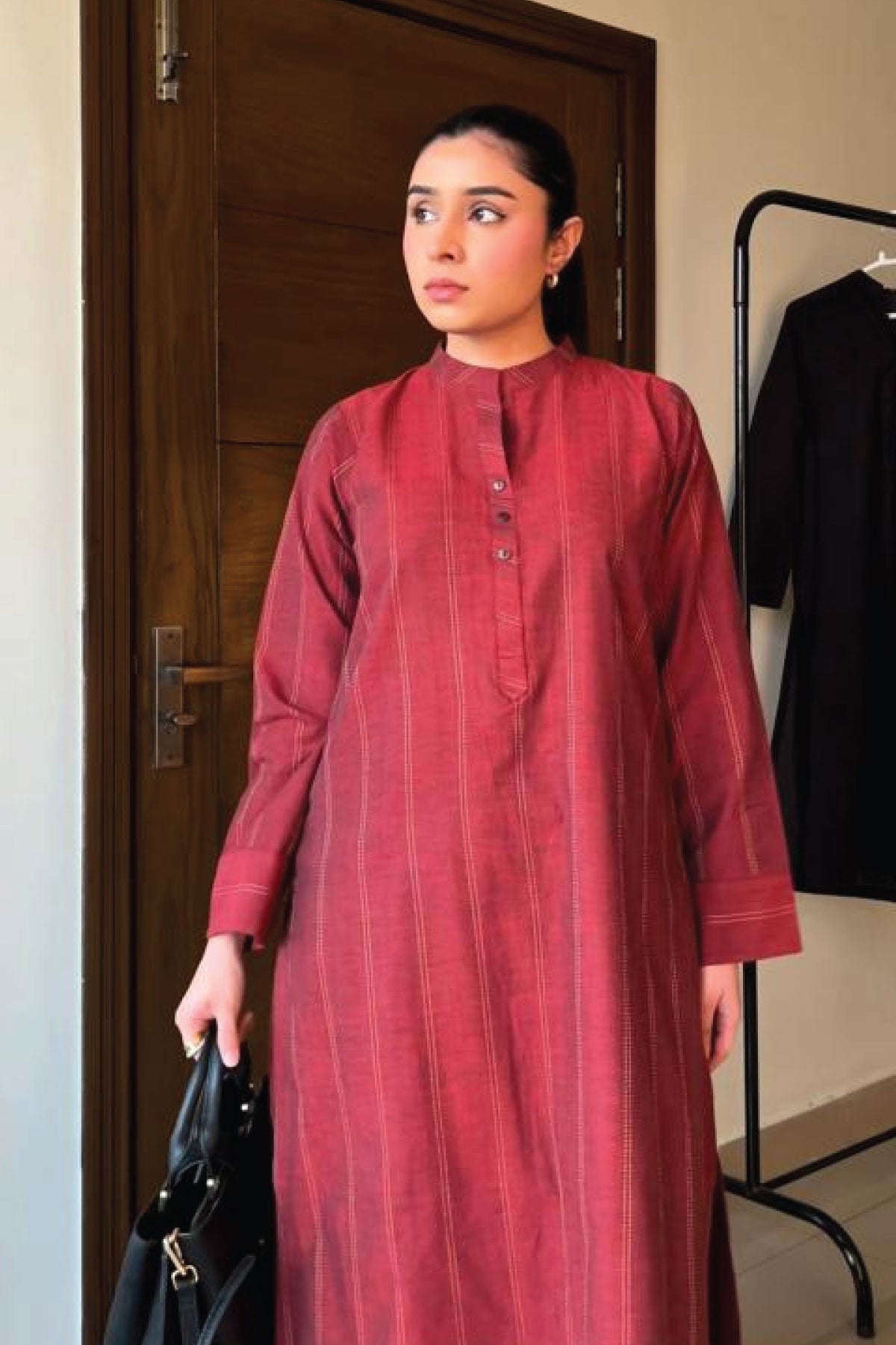 Crimson Dobby Kurta