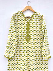 Green Applique Kurta