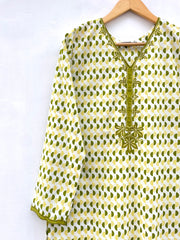 Green Applique Kurta