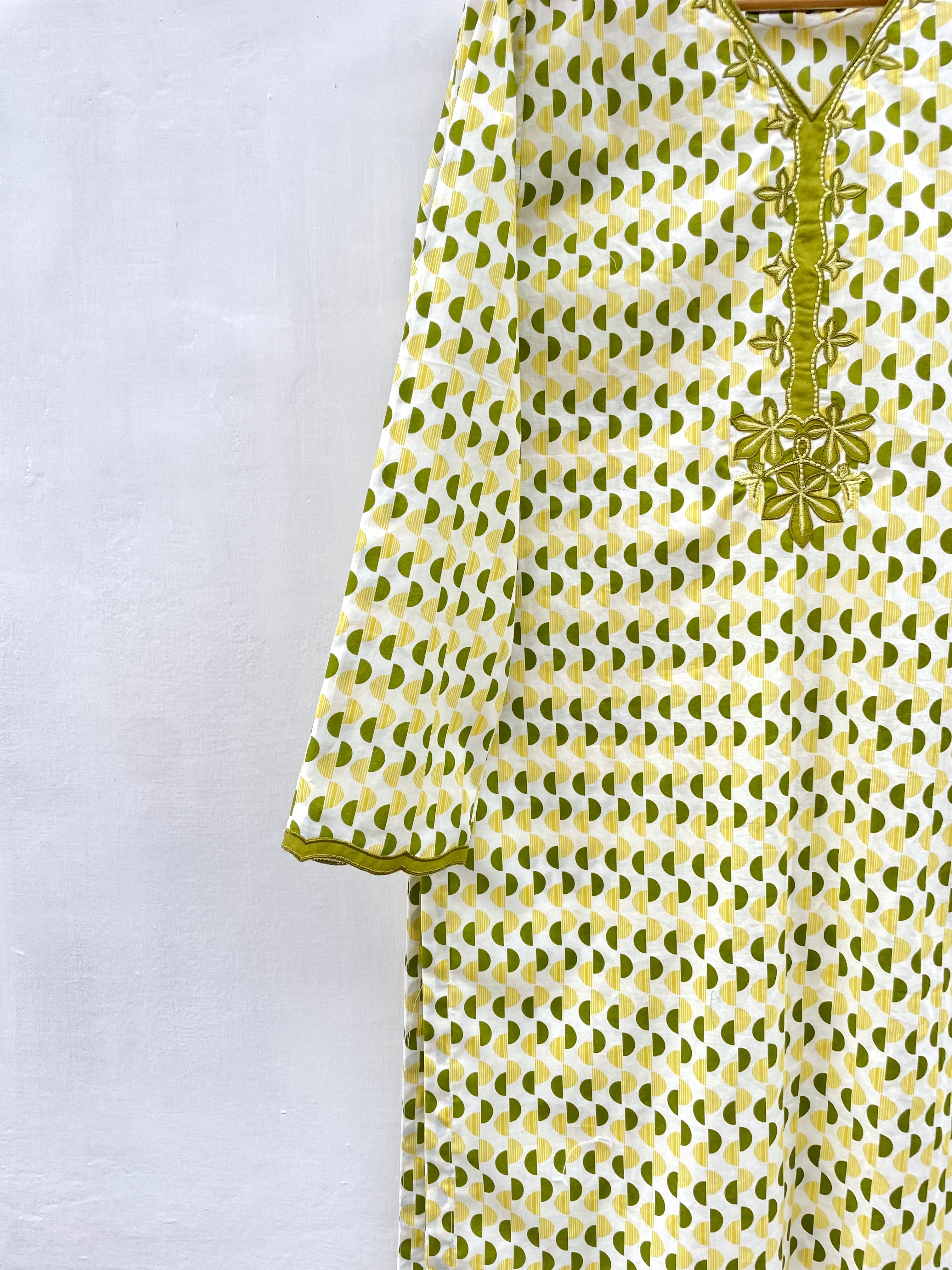 Green Applique Kurta